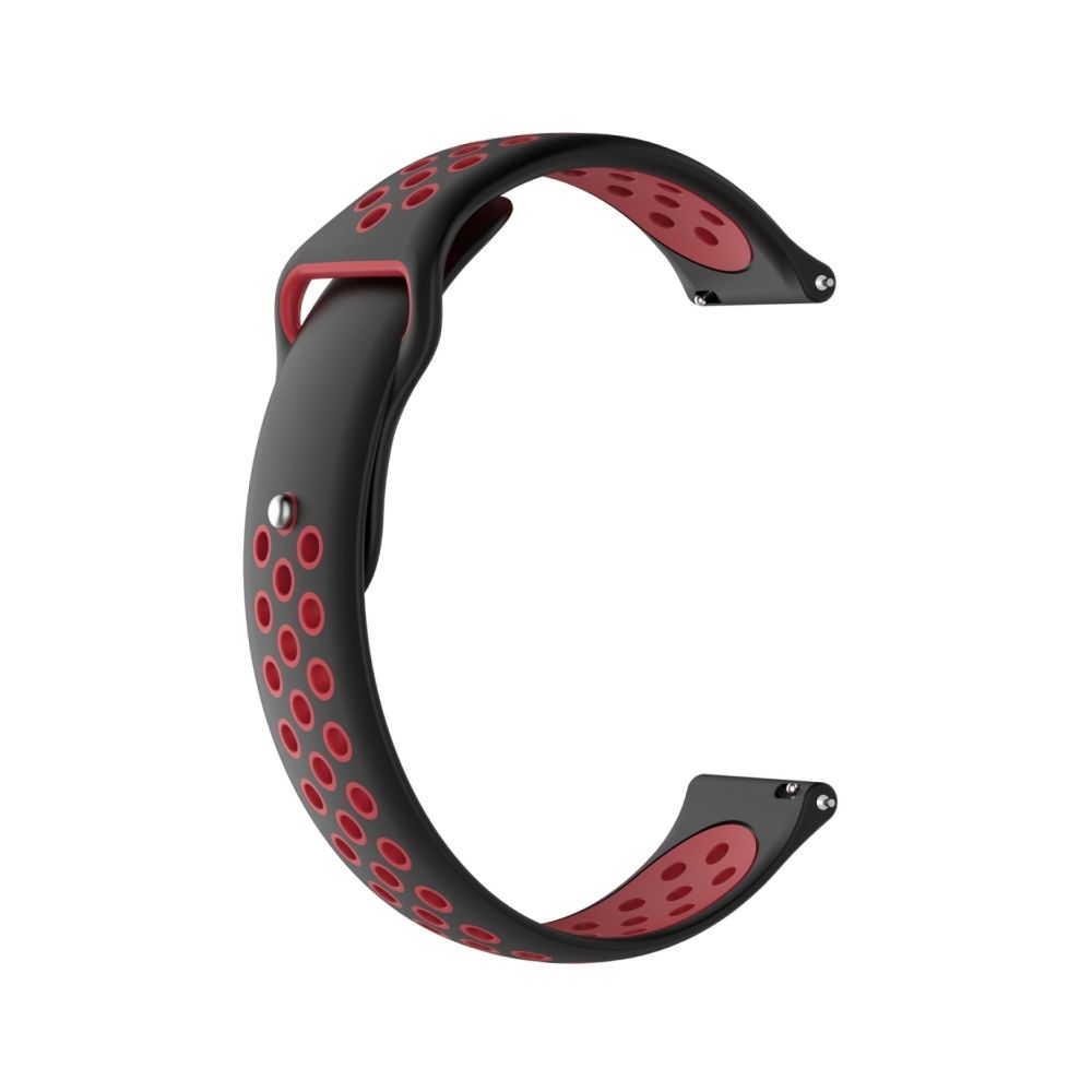 Wewoo - Bracelet pour montre connectée Bande de double couleur Galaxy S3 Ticwatch Pro Noir Rouge - Bracelet connecté