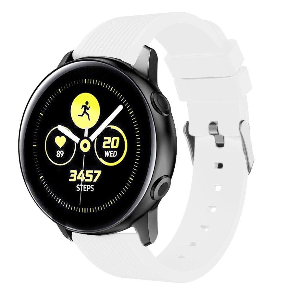 marque generique - Coque en silicone rayure douce blanc pour votre Samsung Galaxy Watch Active SM-R500 - Accessoires bracelet connecté