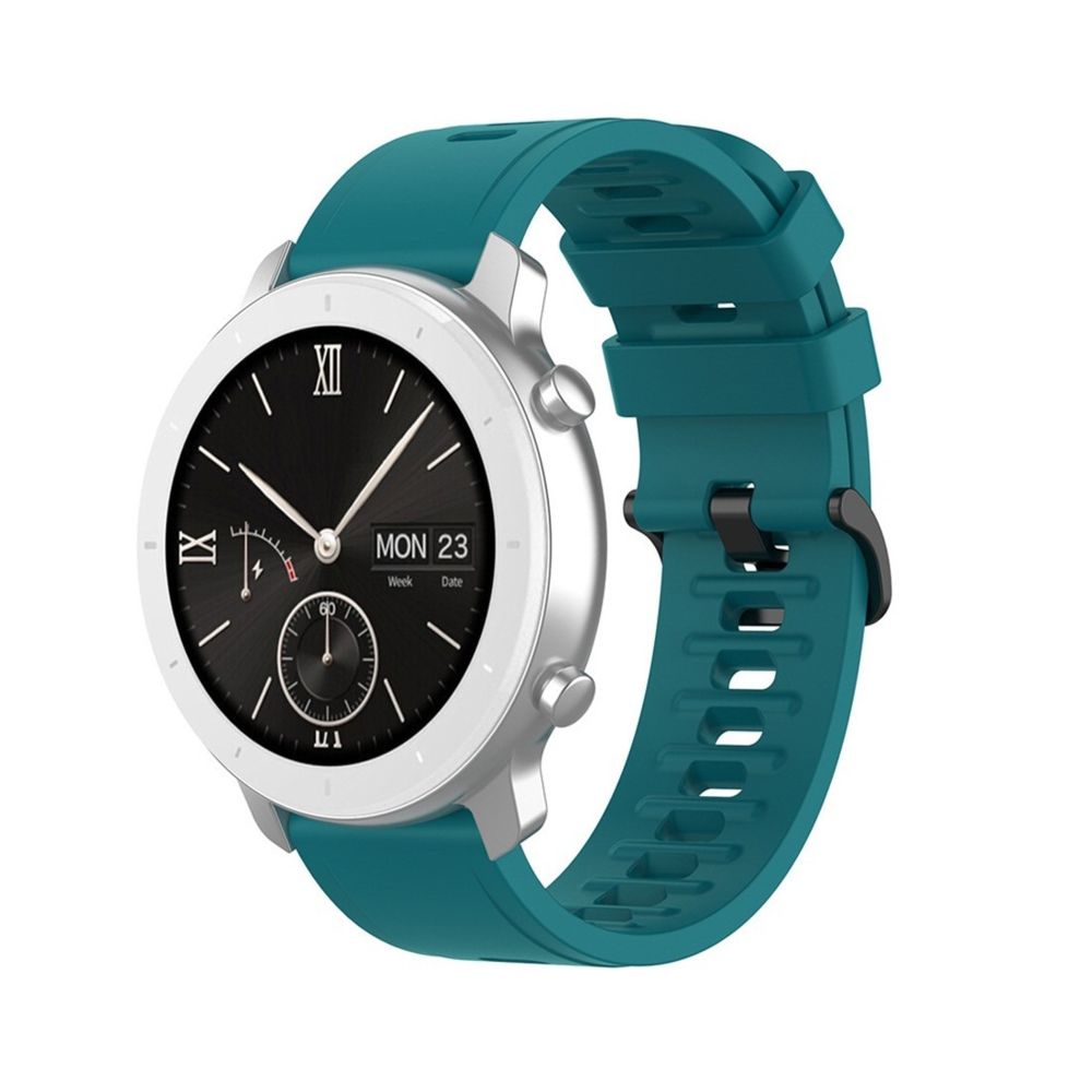 Wewoo - Bracelet pour montre connectée de remplacement de Smartwatch en silicone Amazfit GTRtaille 22 mm vert foncé - Bracelet connecté