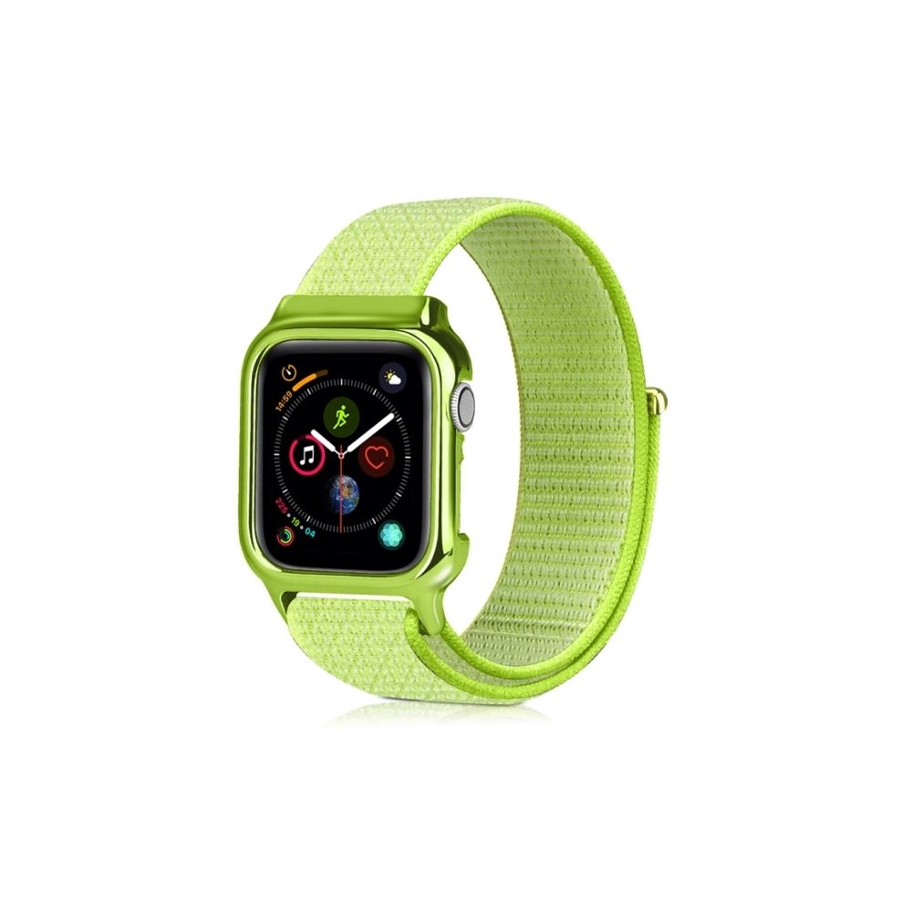 Wewoo - Bracelet de montre simple en nylon avec cadre pour Apple Watch série 4 40 mm jaune vif - Accessoires Apple Watch