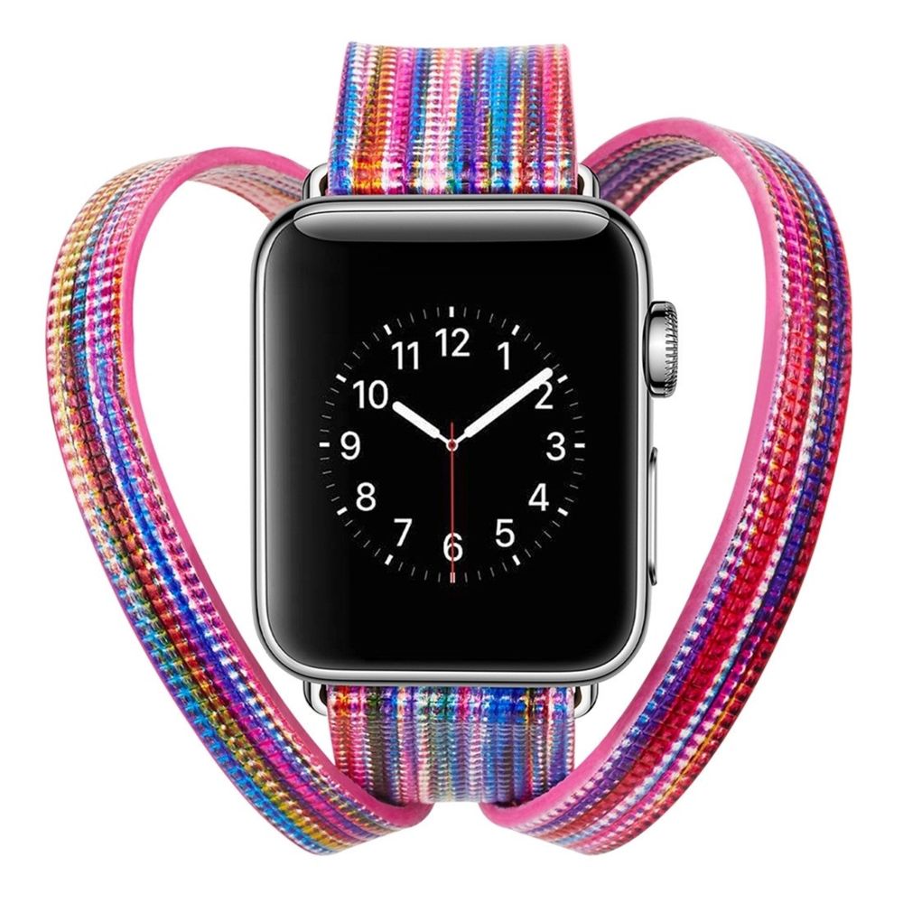 Wewoo - Bracelet montre en cuir de mouton coloré pour Apple Watch séries 32 et 1 et 42 mm - Accessoires montres connectées