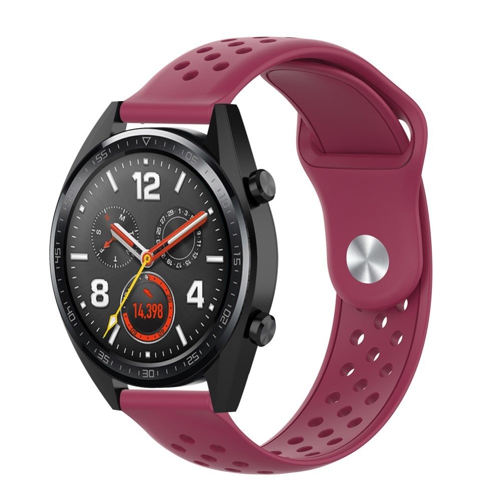 marque generique - Bracelet en TPU couleur unie rouge vin pour votre Samsung Galaxy Watch 42mm - Accessoires bracelet connecté
