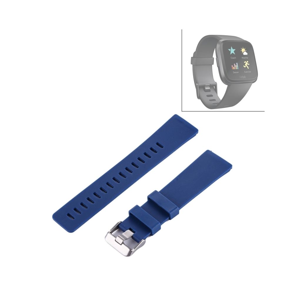 Wewoo - Bracelet pour montre connectée Fitbit Versa Simple Mode De En Silicone Bleu Foncé - Bracelet connecté