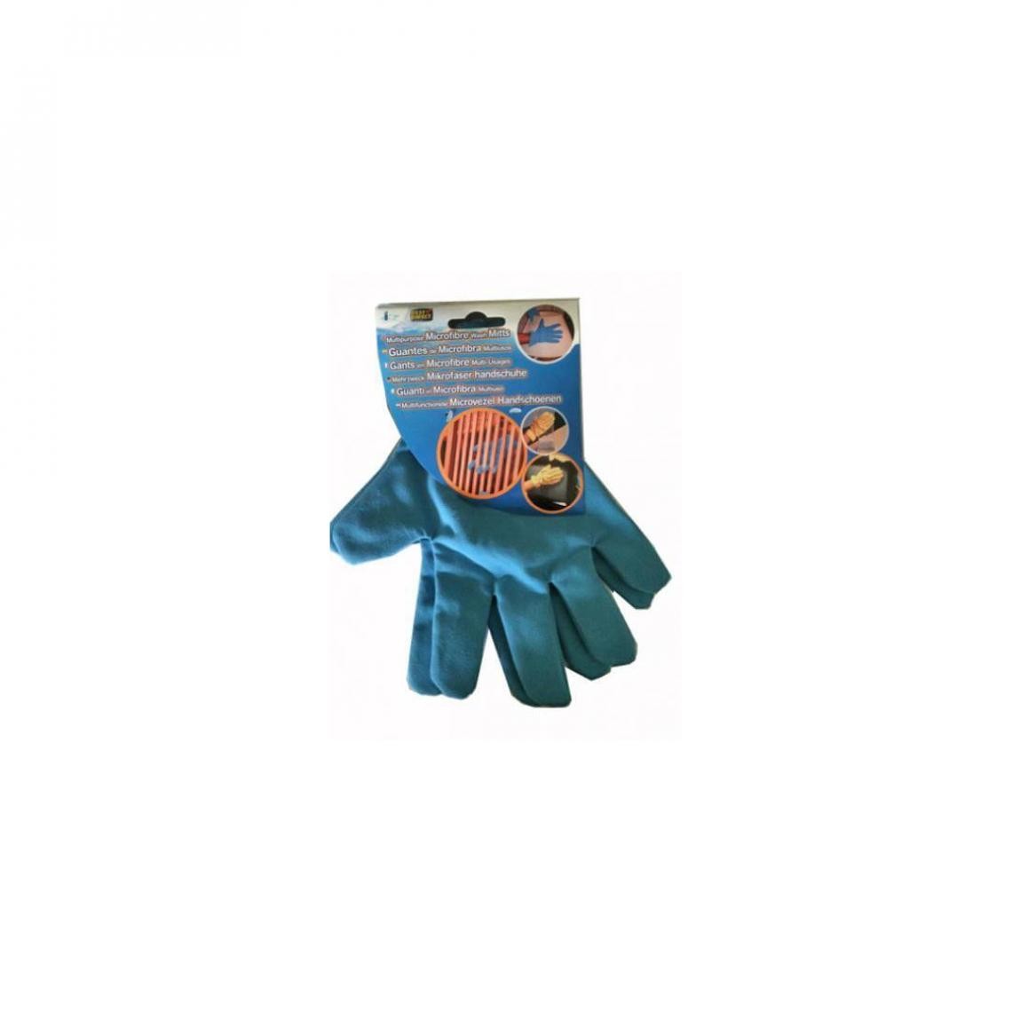 Venteo - Les 2 gants microfibre 5 doigts - Gants microfibre multi-usages, retire la poussière, lavable en machine - Taille unique - Aspirateur balai
