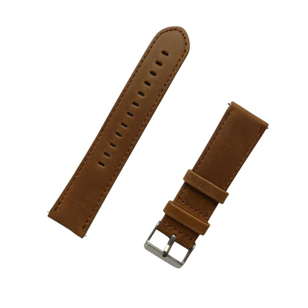 marque generique - Bracelet de montre en cuir véritable pour homme en acier inoxydable - Montre connectée