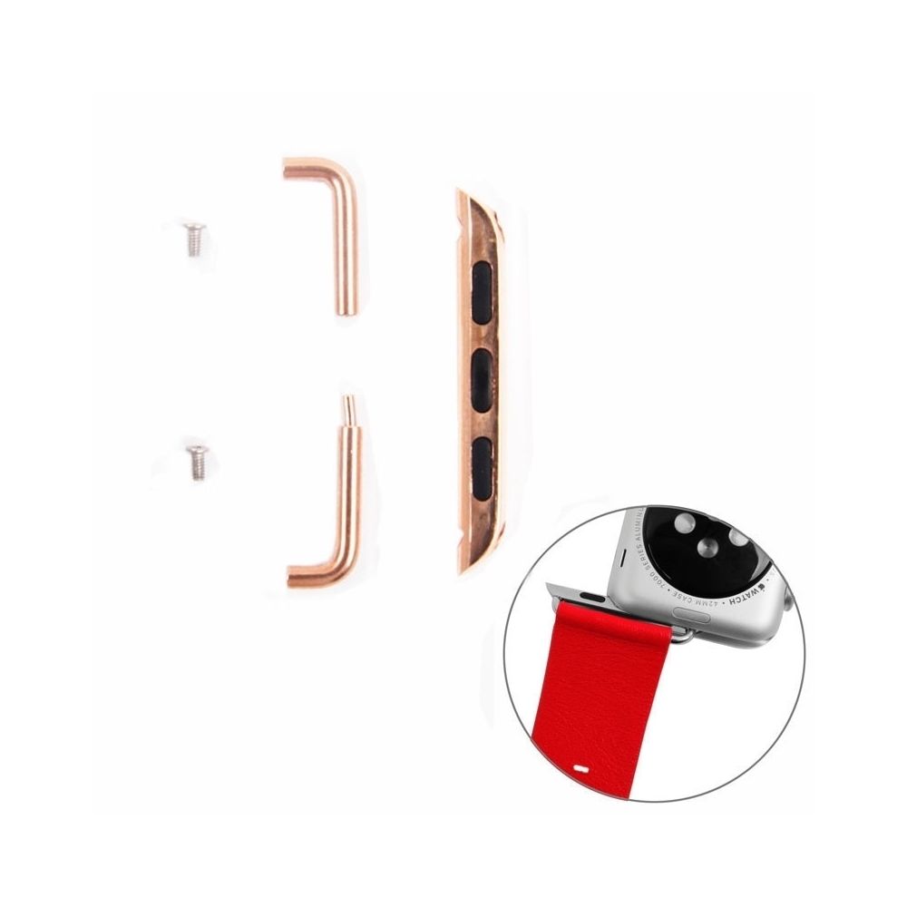 Wewoo - Boucle Métal Apple Watch or rose pour 38mm Metal Strap Connecteur Métallique, Paire - Accessoires Apple Watch