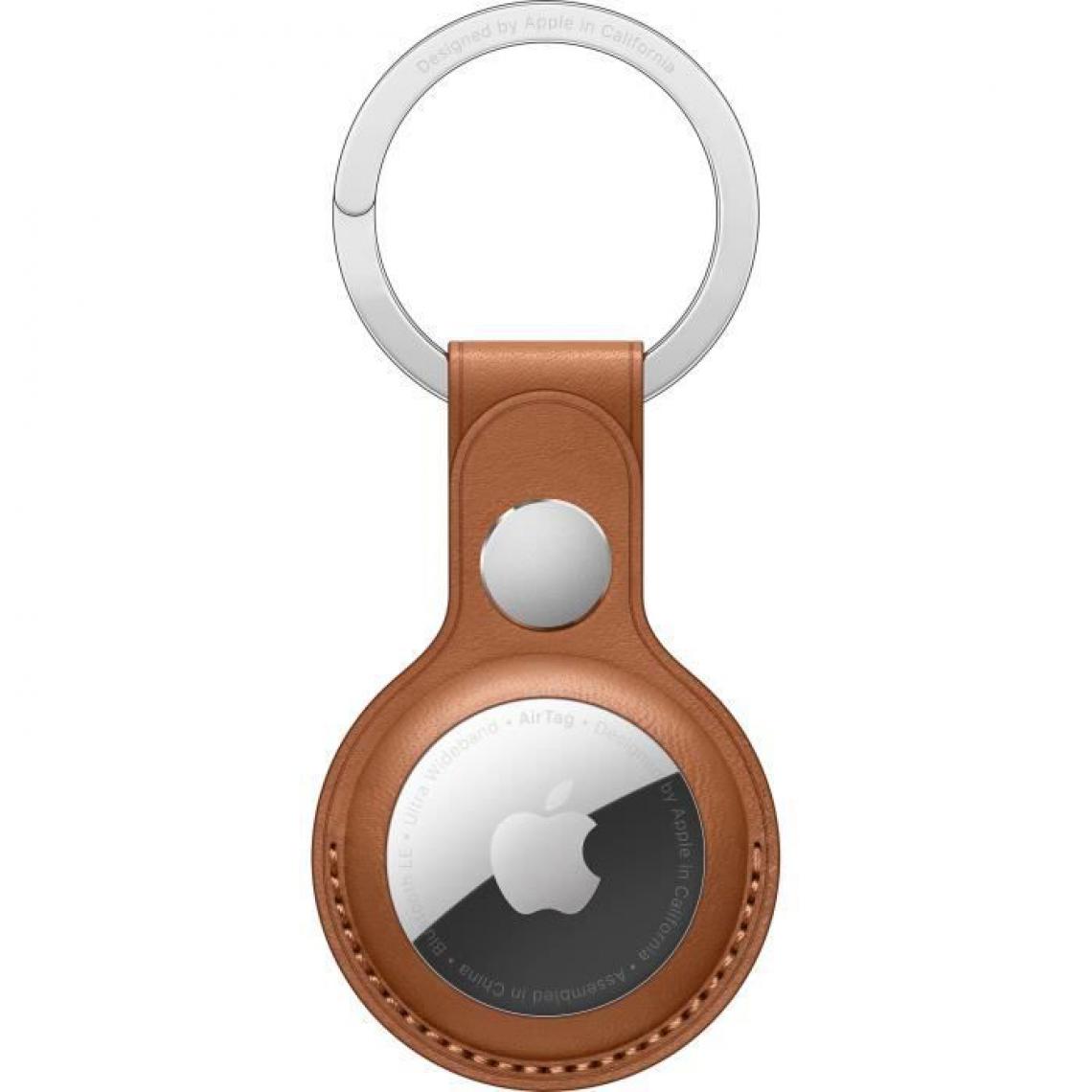 Apple - APPLE Porte-clés en cuir AirTag Havane - Accessoires montres connectées