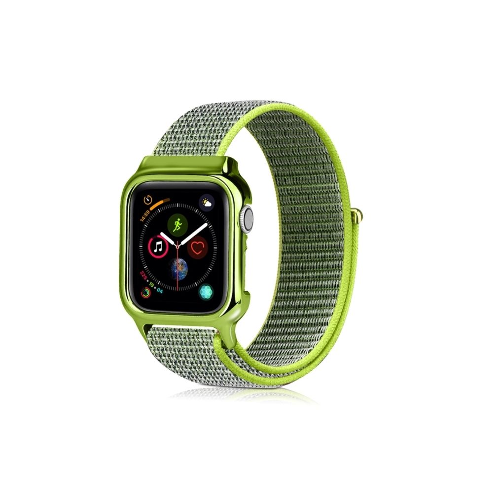 Wewoo - Bracelet de montre simple en nylon avec cadre pour Apple Watch série 4 40 mm jaune brillant - Accessoires Apple Watch
