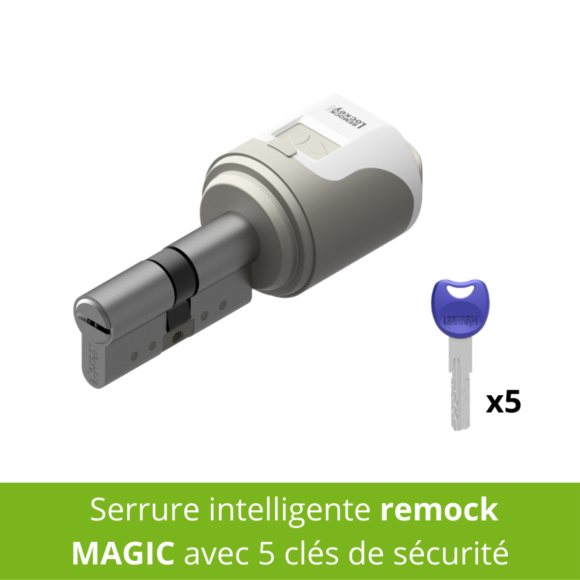 Remock Lockey - Serrure électronique intelligente remock MAGIC en couleur Nickel 35x35 mm - Accessoires de motorisation