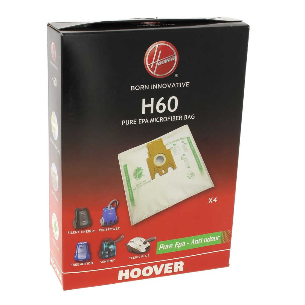 Hoover - Sacs aspirateur h60 purehepa par 4 pour Aspirateur Hoover - Accessoire entretien des sols