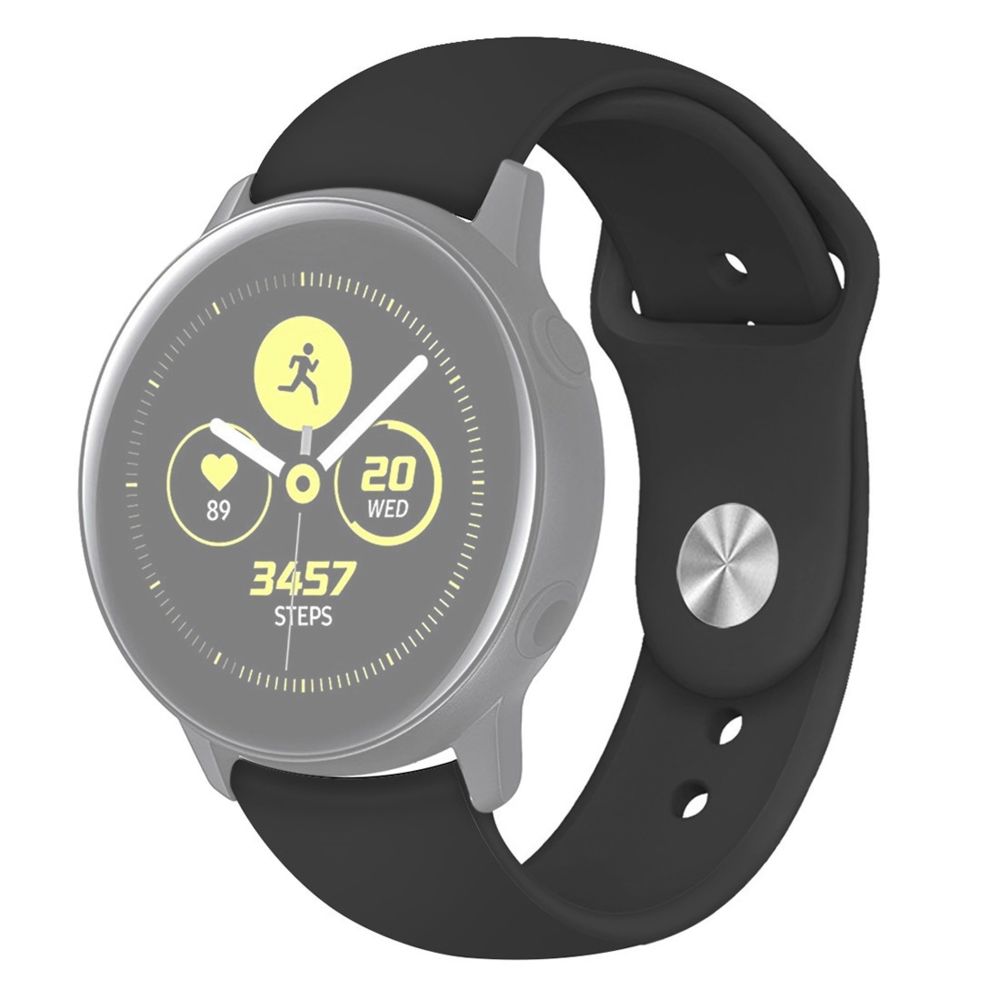 Wewoo - Bracelet pour montre connectée Galaxy Watch Active 2 Smartwatch de poignet en silicone de couleur unieTaille L Noir - Bracelet connecté