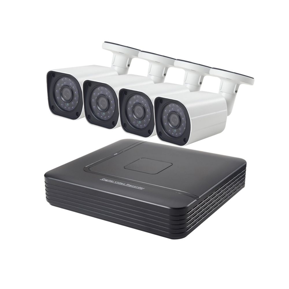 Wewoo - Vidéosurveillance 1.3 Méga Bullet IP Caméra NVR Kit, Vision Nocturne / Détection de Mouvement, IR Distance: 15m - Accessoires sécurité connectée