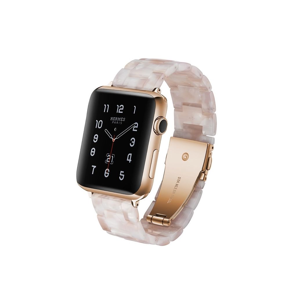 Wewoo - Bracelet de montre en résine Simple Fashion pour Apple Watch séries 5 et 4 40 mm et séries 3 et 2 et 1 38 mm fleur rose - Accessoires montres connectées