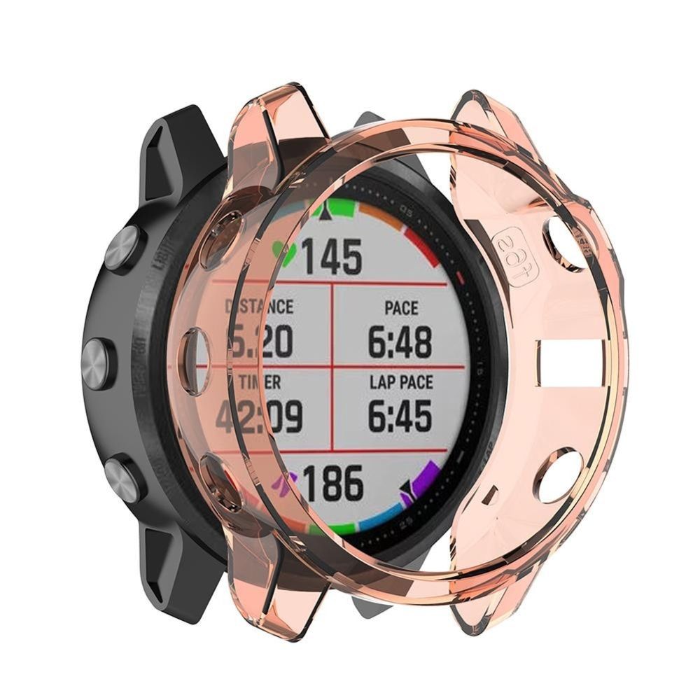 Wewoo - Boîtier de montre Pour Garmin Fenix 6S / 6S Etui de protection en TPU avec demi-couverture Smart Watch orange transparent - Accessoires montres connectées