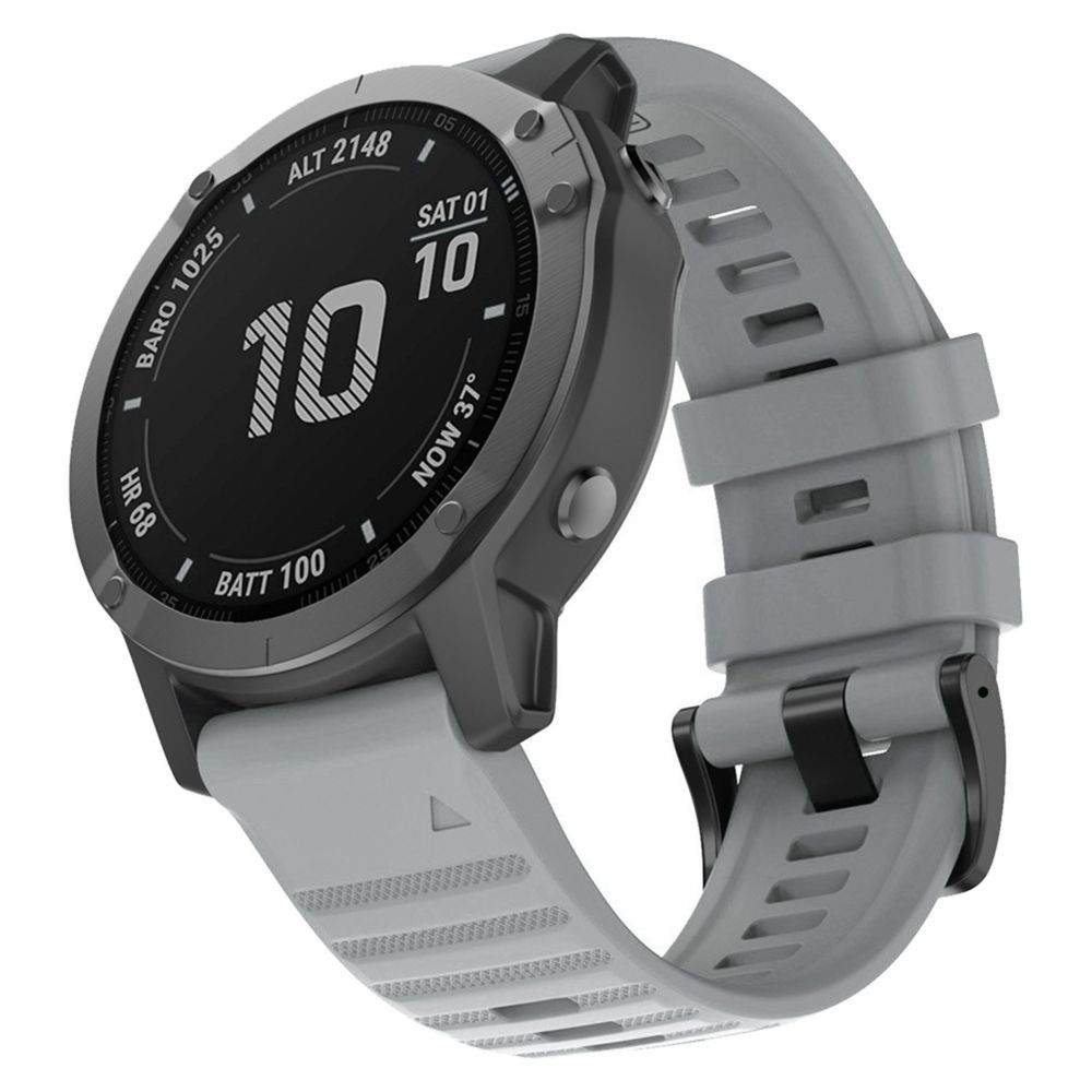 Generic - Bracelet de montre en silicone pour Garmin Fenix6X / Fenix5X / FeniX3 HR / D2 / Descent MK1 Gris - Accessoires bracelet connecté