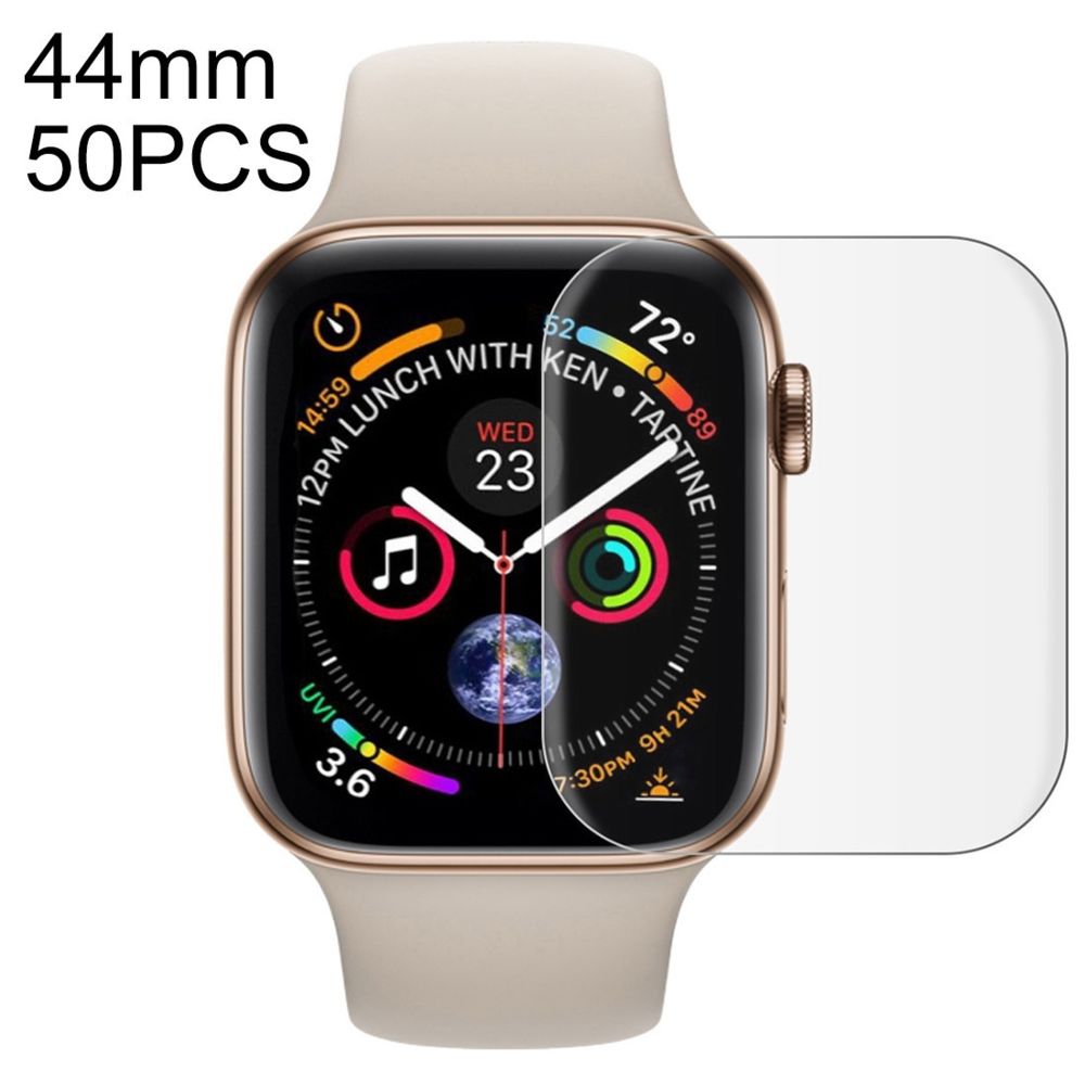 Wewoo - 50 PCS Pour Apple Watch Series 5 et 4 44mm Film de protection PET de totale Transparent - Accessoires montres connectées