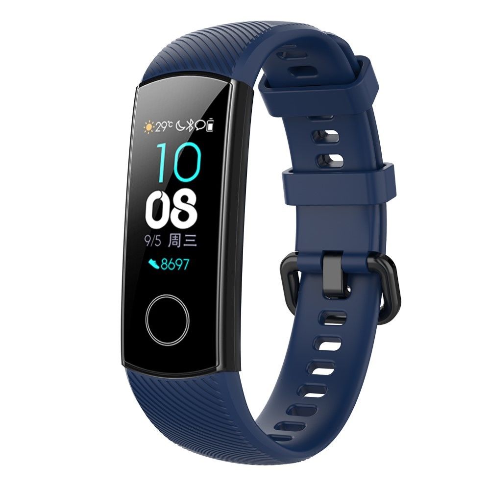 marque generique - Bracelet en silicone remplacement, longueur : 95.6+124.8mm bleu foncé pour votre Huawei Honor Band 4 - Accessoires bracelet connecté
