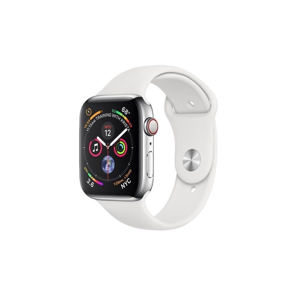 Apple - Aws 4 Cell 44 Steel/white - Apple Watch