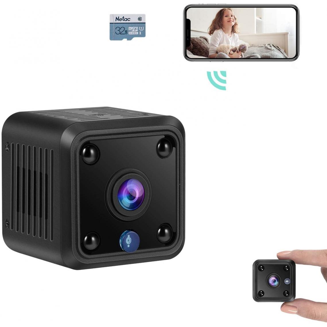 marque generique - Mini Spy Camera wifi Wireless Hidden camera hm206 1080p HD MINI Home security camera with 32G Storage Card night vision Motion Detection full Mini baby - sitter Camera for inside and outside the room - Caméra de surveillance connectée