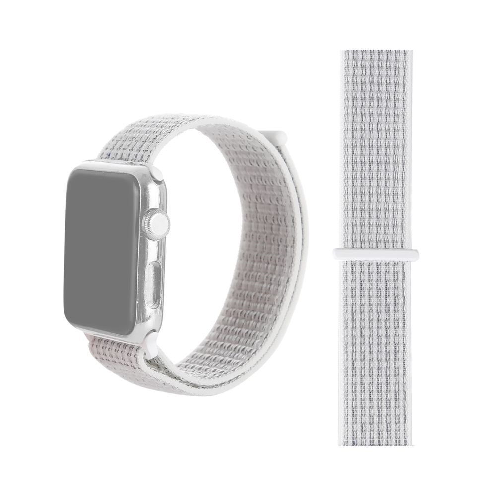 Wewoo - Pour Apple Watch séries 3 et 2 et 1 Bracelet de montre simple en nylon de 38 mm avec mode Magic Stick (Argent) - Accessoires Apple Watch