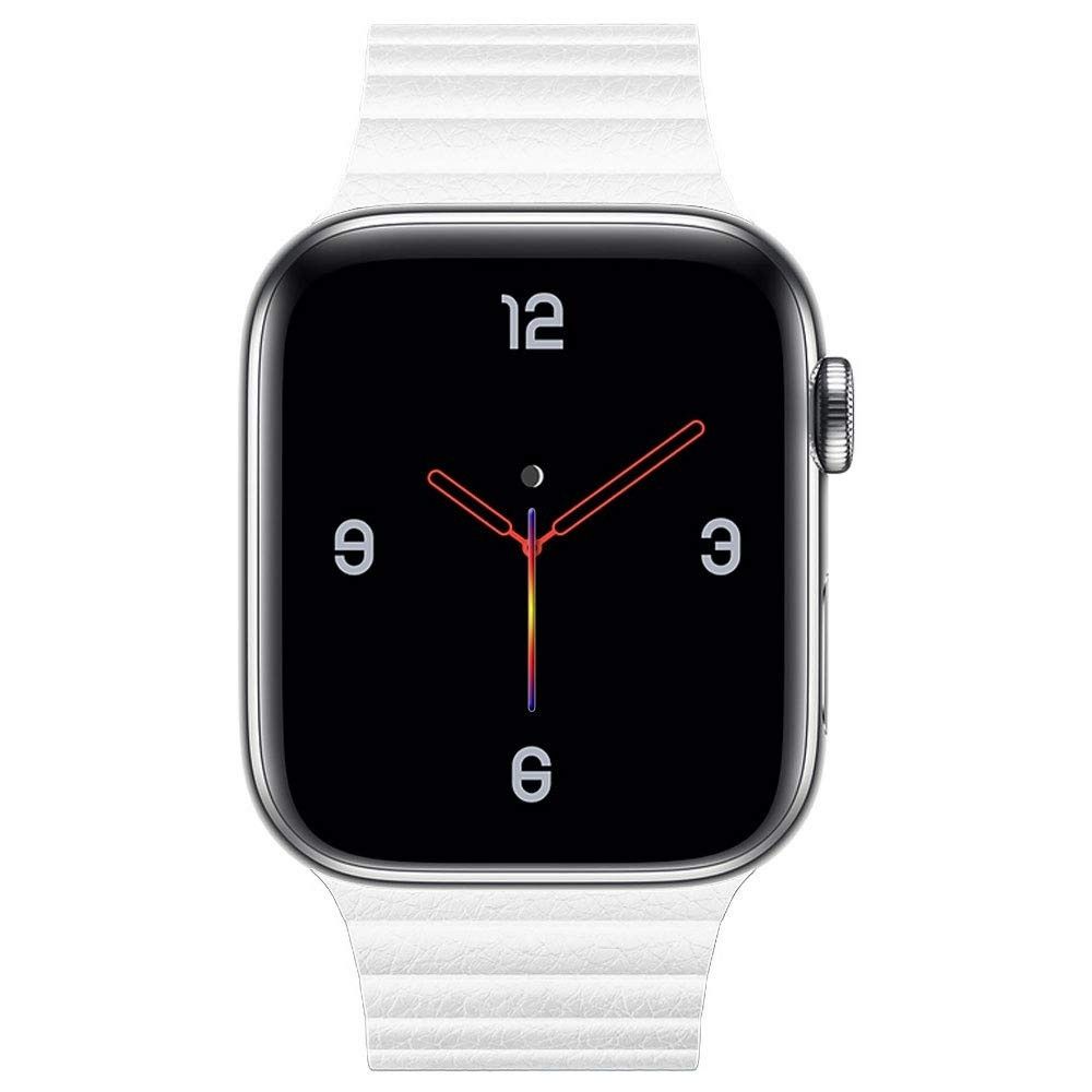 Wewoo - Bande magnétique universelle en cuir pour Apple Watch séries 5 et 4 40 mm / 3 et 2 et 1 38 mm blanc - Accessoires montres connectées