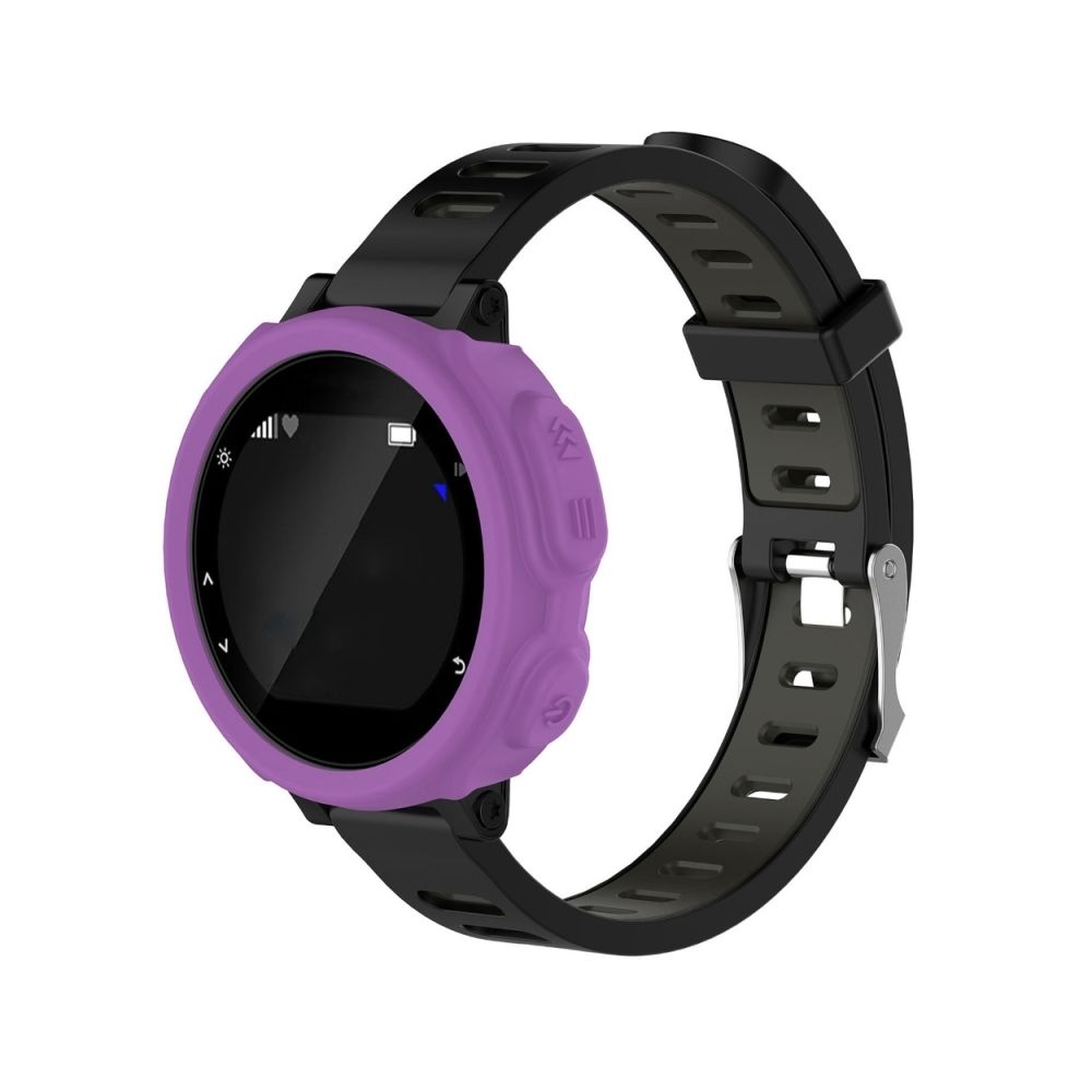Wewoo - Protection écran Étui de en silicone de montre de couleur solide pour Garmin F235 / F750 violet - Accessoires montres connectées