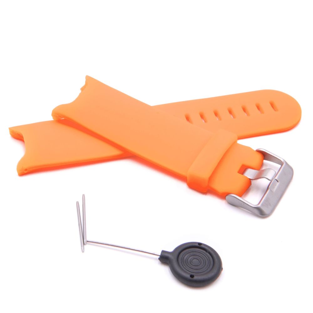 Vhbw - vhbw bracelet 11.7cm + 9.2cm compatible avec Garmin Approach S3 montre connectée - silicone orange - Accessoires montres connectées