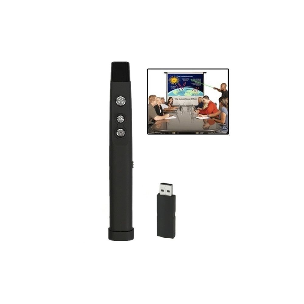 Wewoo - Télécommande noir pour Projecteur / PC / Ordinateur Portable, Contrôle Distance: 10m 2.4GHz Sans Fil Transmission Multimédia Présentateur avec 650nm Rouge Light Laser Pointeur et USB Récepteur - Accessoires de motorisation