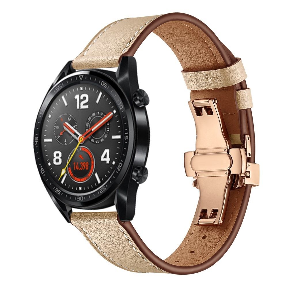 marque generique - Bracelet en cuir véritable haute qualité abricot or rose pour votre Huawei Watch GT/Watch 2/Watch Magic - Accessoires bracelet connecté