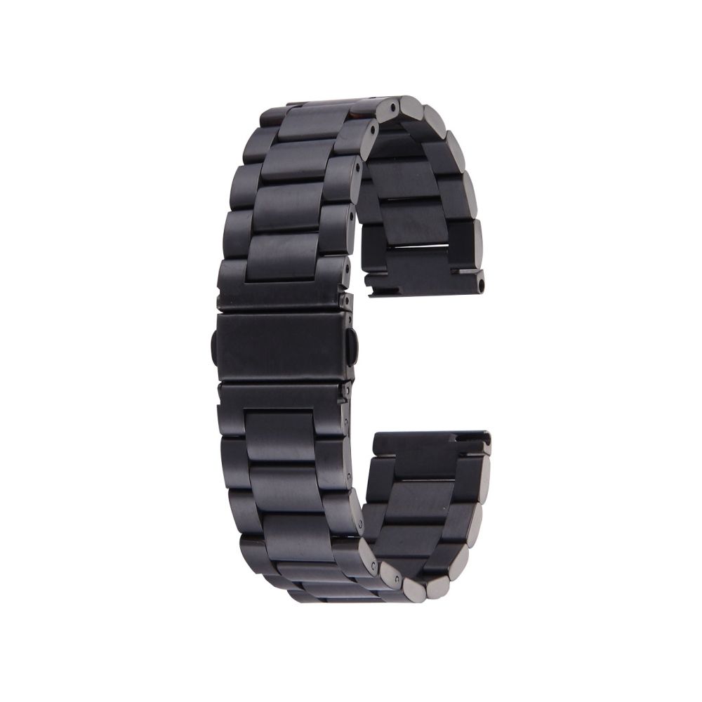 Wewoo - Bracelet noir pour Samsung Gear S2 Classique Montre Smartwatch Butterfly Boucle 3 Perles en Acier Inoxydable - Bracelet connecté