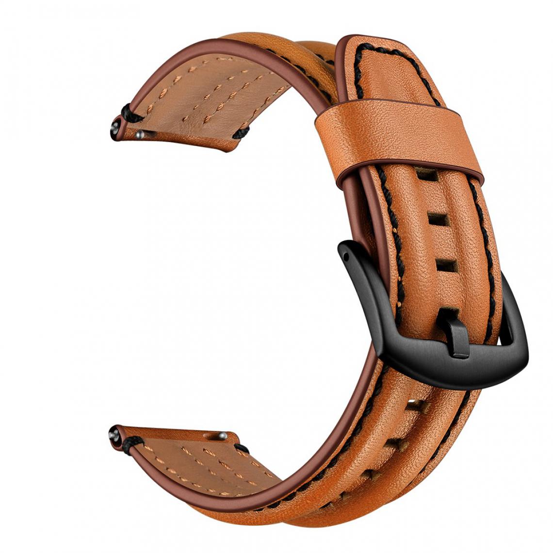 Other - Bracelet en cuir véritable double quille marron pour votre Xiaomi Huami Amazfit GTR 42mm - Accessoires bracelet connecté
