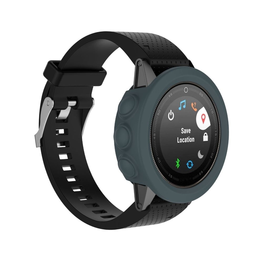 Wewoo - Protection écran Étui de en silicone de montre de couleur unie pour garmin 5 / 5s / 5x bleu marine - Accessoires montres connectées