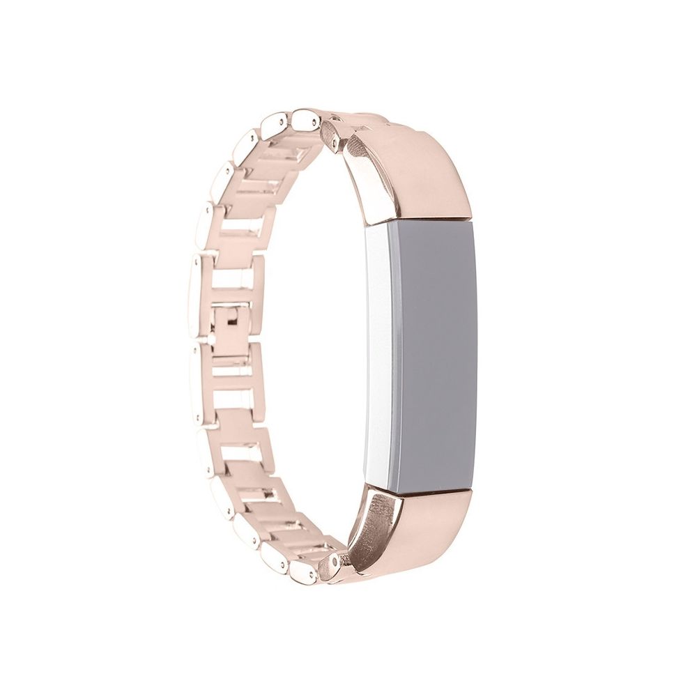 Wewoo - Bracelet pour montre connectée la Smartwatch Fitbit Alta HR à trois souches avec en acier inoxydable or - Bracelet connecté