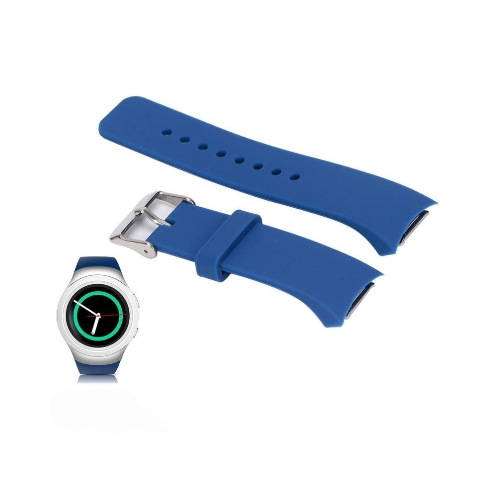Wewoo - Bracelet de montre couleur unie avec dragonne pour Galaxy Gear S2 R720 (bleu foncé) - Bracelet connecté