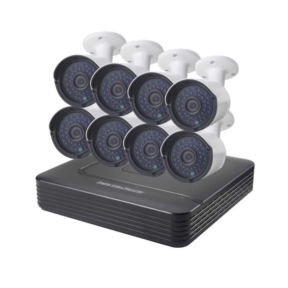 Wewoo - Vidéosurveillance Bullet Caméra IP NVR Kit, Vision Nocturne / Détection de Mouvement, IR Distance: 20m - Accessoires sécurité connectée