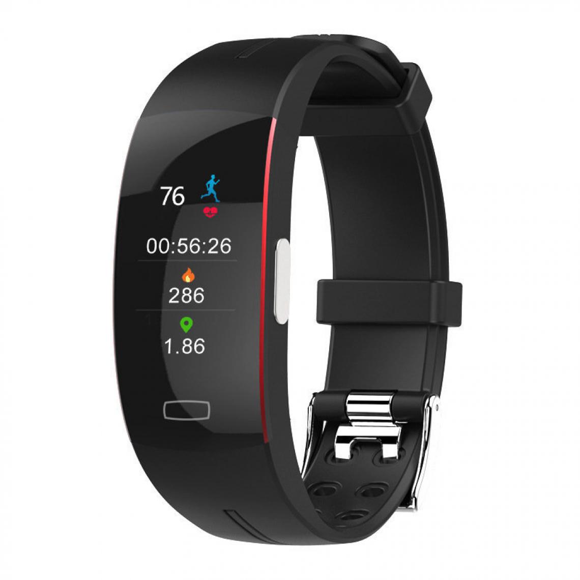 Chrono - Smart Montre Couleur Taux Écran Cardiaque Ecg Bracelet Wristband pour IOS Android(Noir) - Montre connectée
