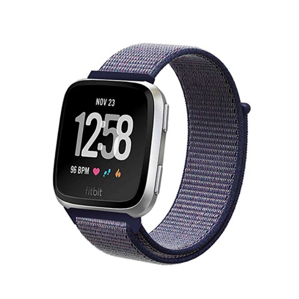 marque generique - YP Select Bracelets Velcro Nylon Strap Sport Loop Band pour Fitbit Versa Fitness Smart Watch Bleu - Bracelet connecté