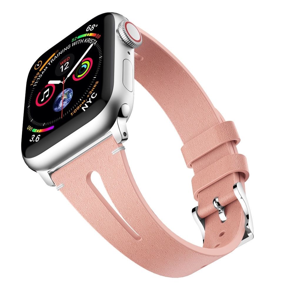 Wewoo - Bracelet en cuir forme de goutte d'eau pour montre-bracelet Apple Watch séries 43 et 2 et 1 38 mm rose - Accessoires montres connectées