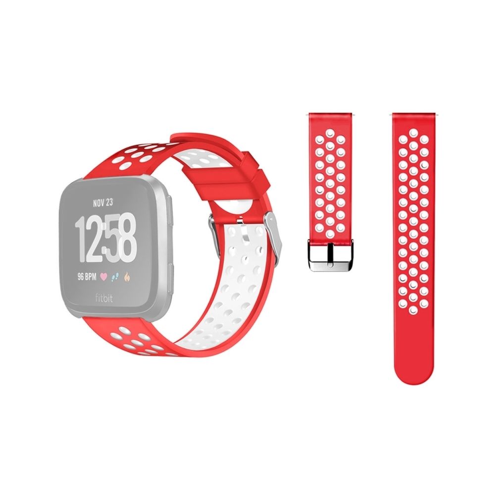 Wewoo - Pour Fitbit Versa Simple Bracelet De Montre En Silicone Rouge - Bracelet connecté