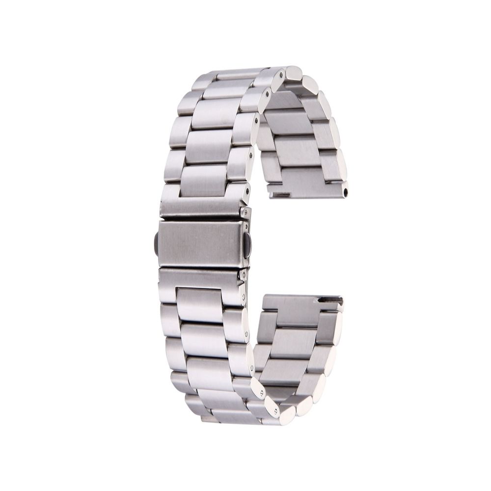 Wewoo - Bracelet argent pour Samsung Gear S2 Classique Montre Smartwatch Papillon Boucle 3 Perles en Acier Inoxydable - Bracelet connecté
