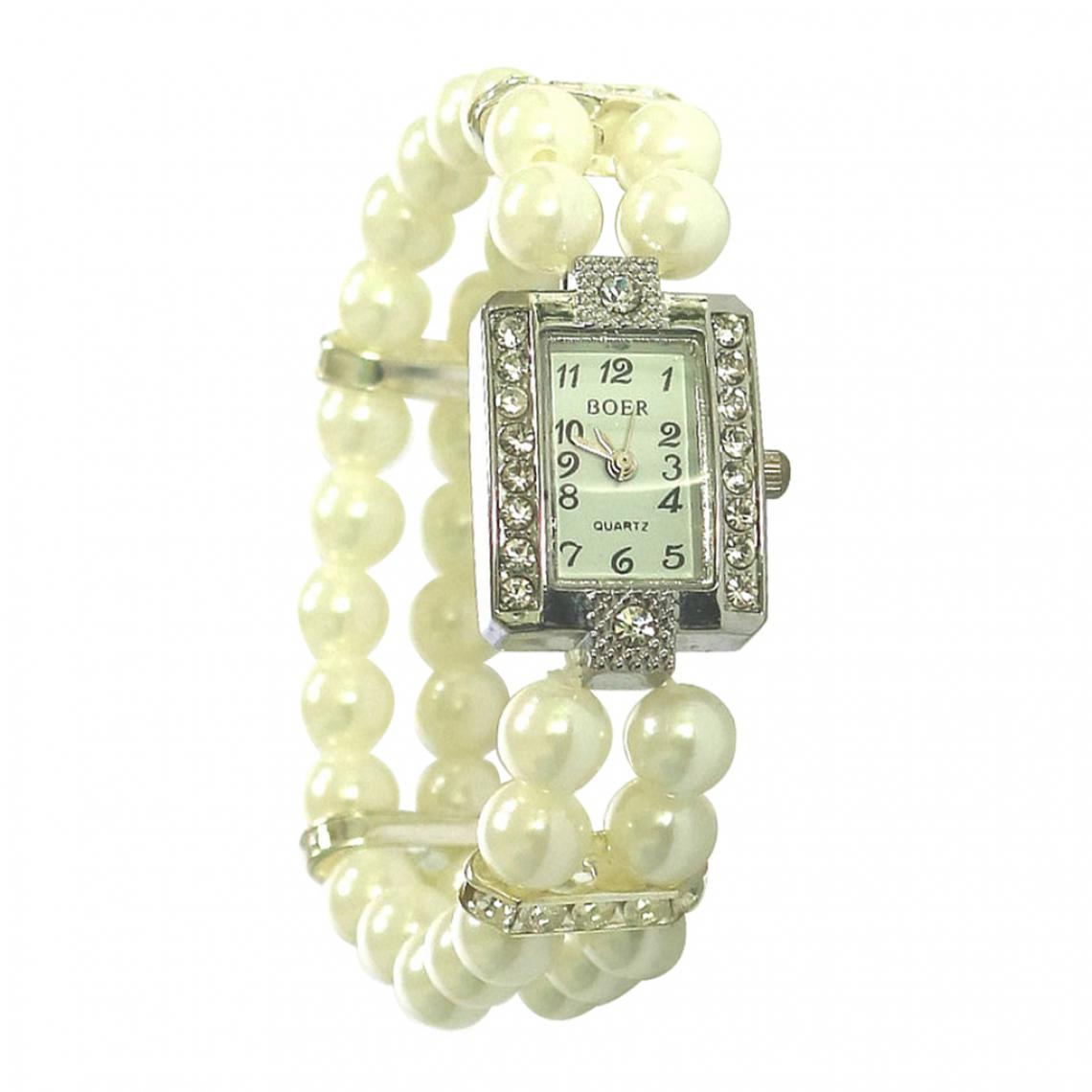 marque generique - Femmes de luxe Lady Teens perle bracelet de montre à quartz Bracelet Montre-bracelet A - Montre connectée