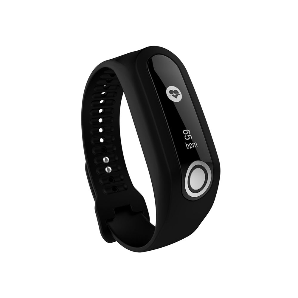 Wewoo - Bracelet pour montre connectée Dragonne Sport en silicone TomTom Touch Noir - Bracelet connecté
