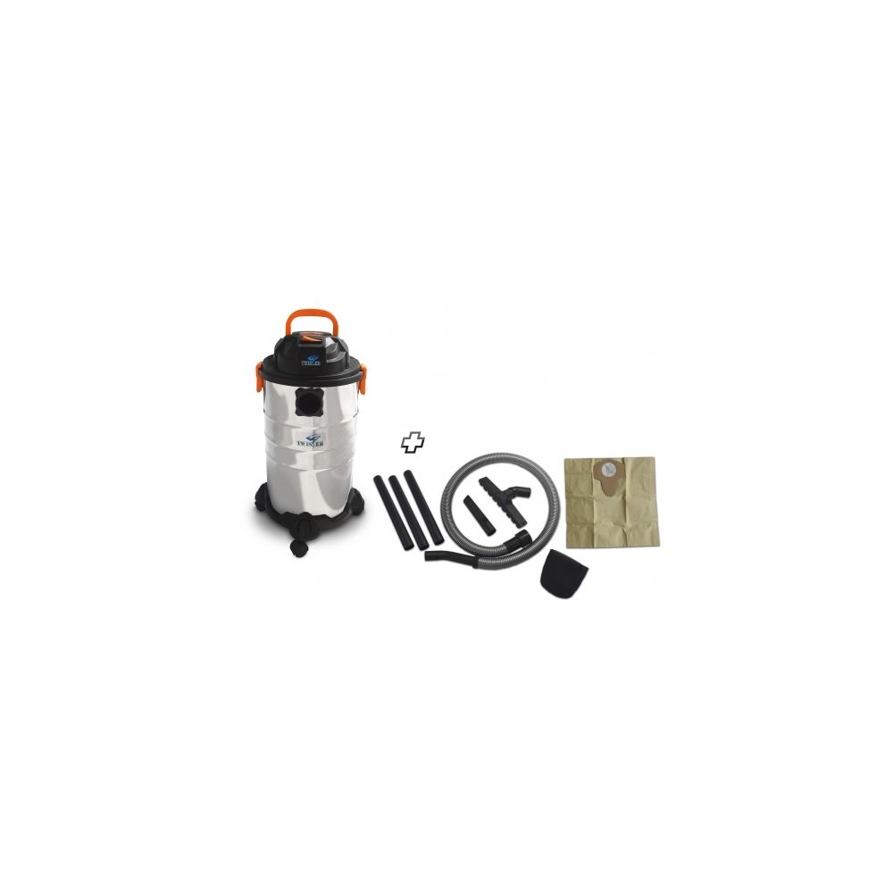 Twister - Aspirateur eau et poussières 1250W - 30L Inox - Aspirateur traîneau