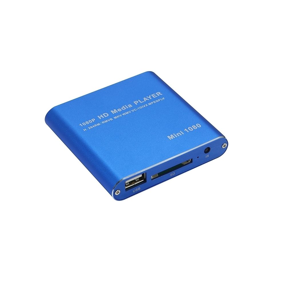 Wewoo - Passerelle multimédia MINI 1080P Full HD Media USB HDD Boîtier de lecteur de carte SD / MMCUK Plug Bleu - Passerelle Multimédia