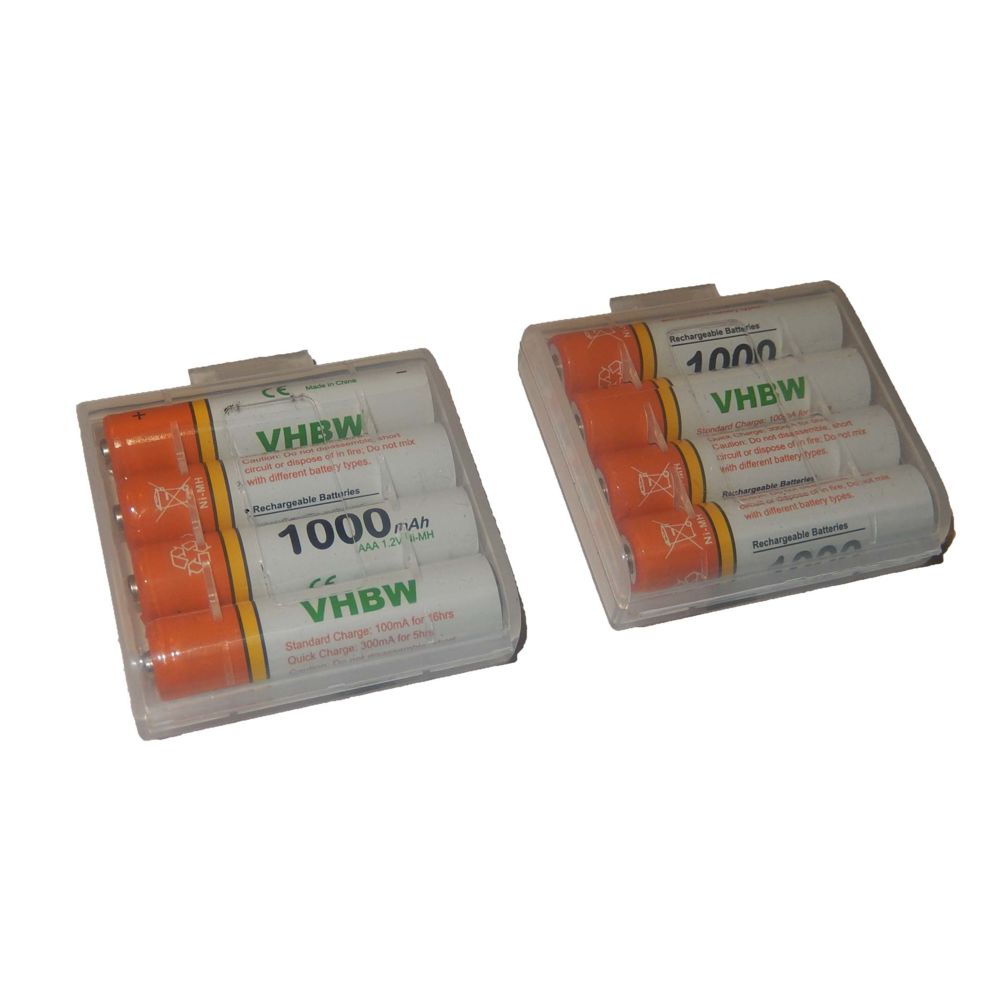 Vhbw - 8 x Batteries vhbw AAA, Micro, R3, HR03 1000mAh pour Telekom T-Com Sinus 103, 103A, PA103, 301i, 500i, 501i, 502i, A302i, A502i - Autre appareil de mesure
