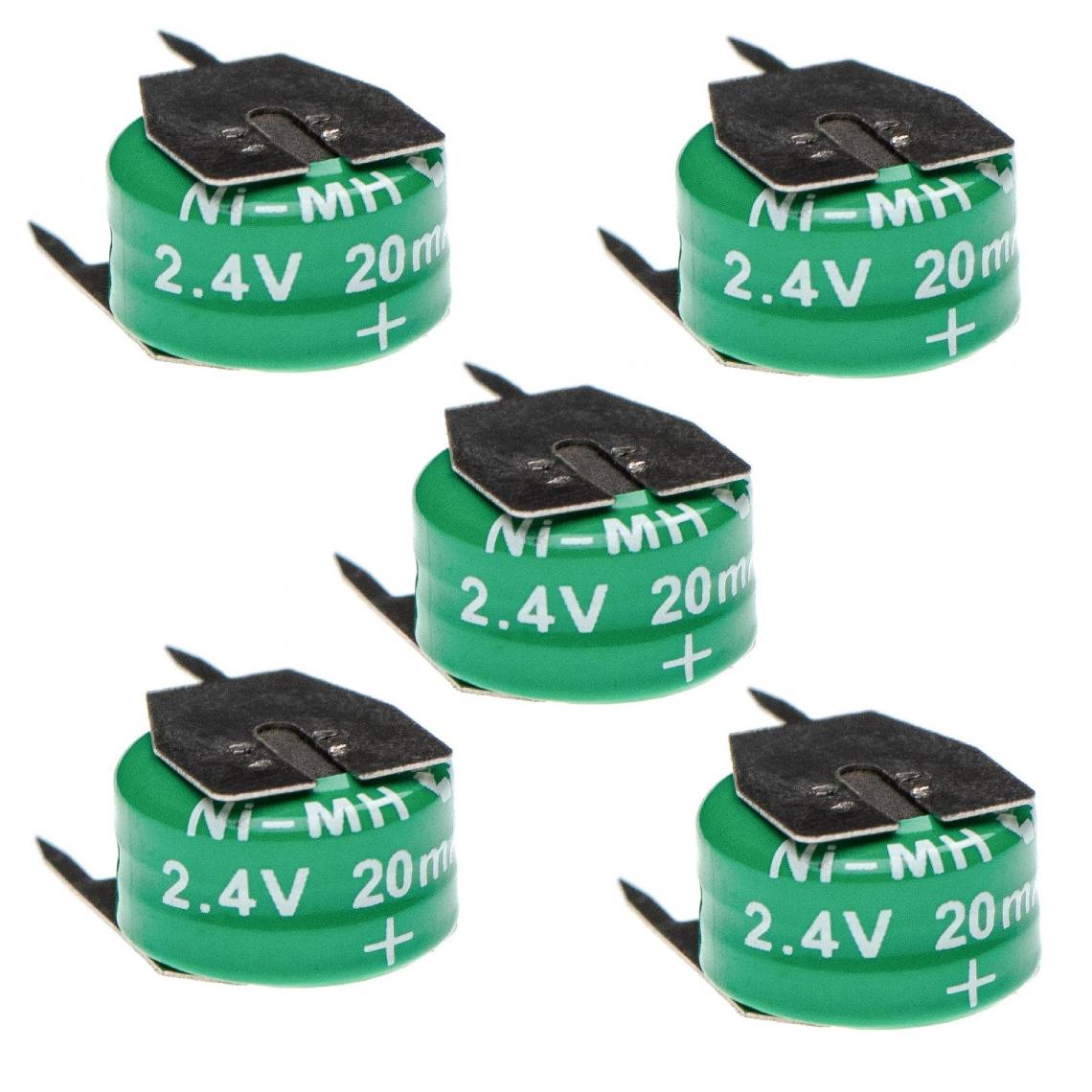 Vhbw - vhbw 5x Batteries remplacement pour 2/V15H pour modéle RC (20mAh, 2,4V, NiMH), avec connexion à 3 broches - Autre appareil de mesure