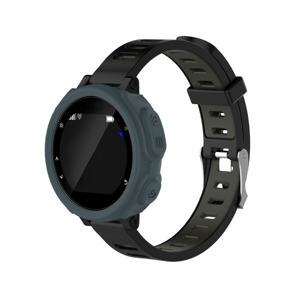 Wewoo - Protection écran Étui de en silicone de montre de couleur solide pour Garmin F235 / F750 bleu marine - Accessoires montres connectées