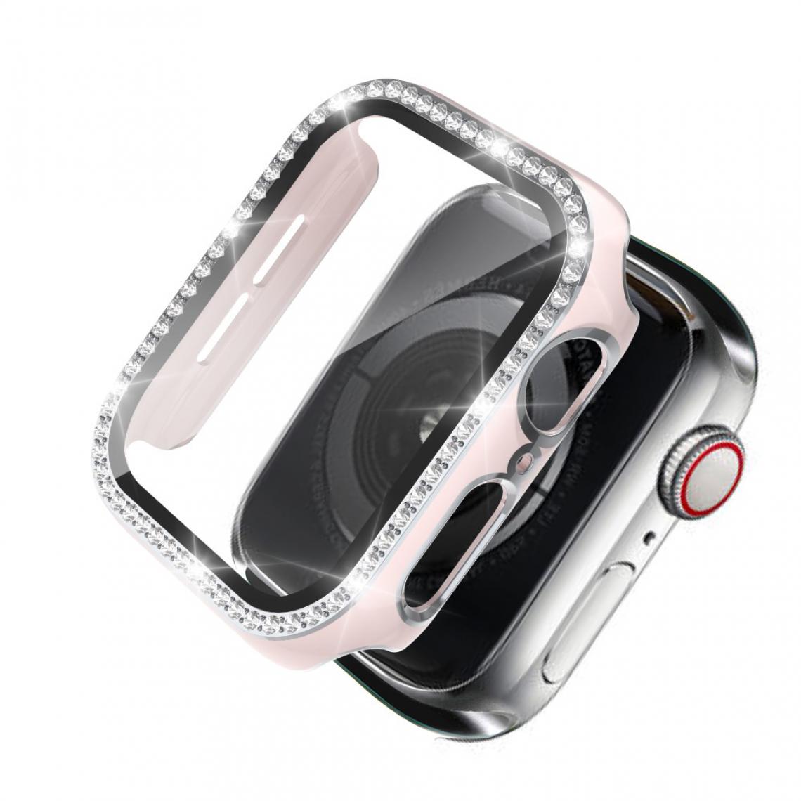 Other - Coque en TPU Strass en cristal de galvanoplastie bicolore Rose/Argent pour votre Apple Watch 1/2/3 42mm - Accessoires bracelet connecté