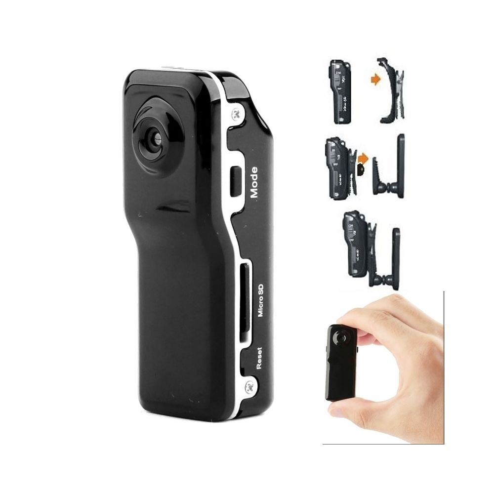 Wewoo - Mini caméra noir 3 en 1 mini vidéo numérique caméscope POCKET DV avec 720 * 480 pixels, angle de vision: 60 degrés - Caméras Sportives