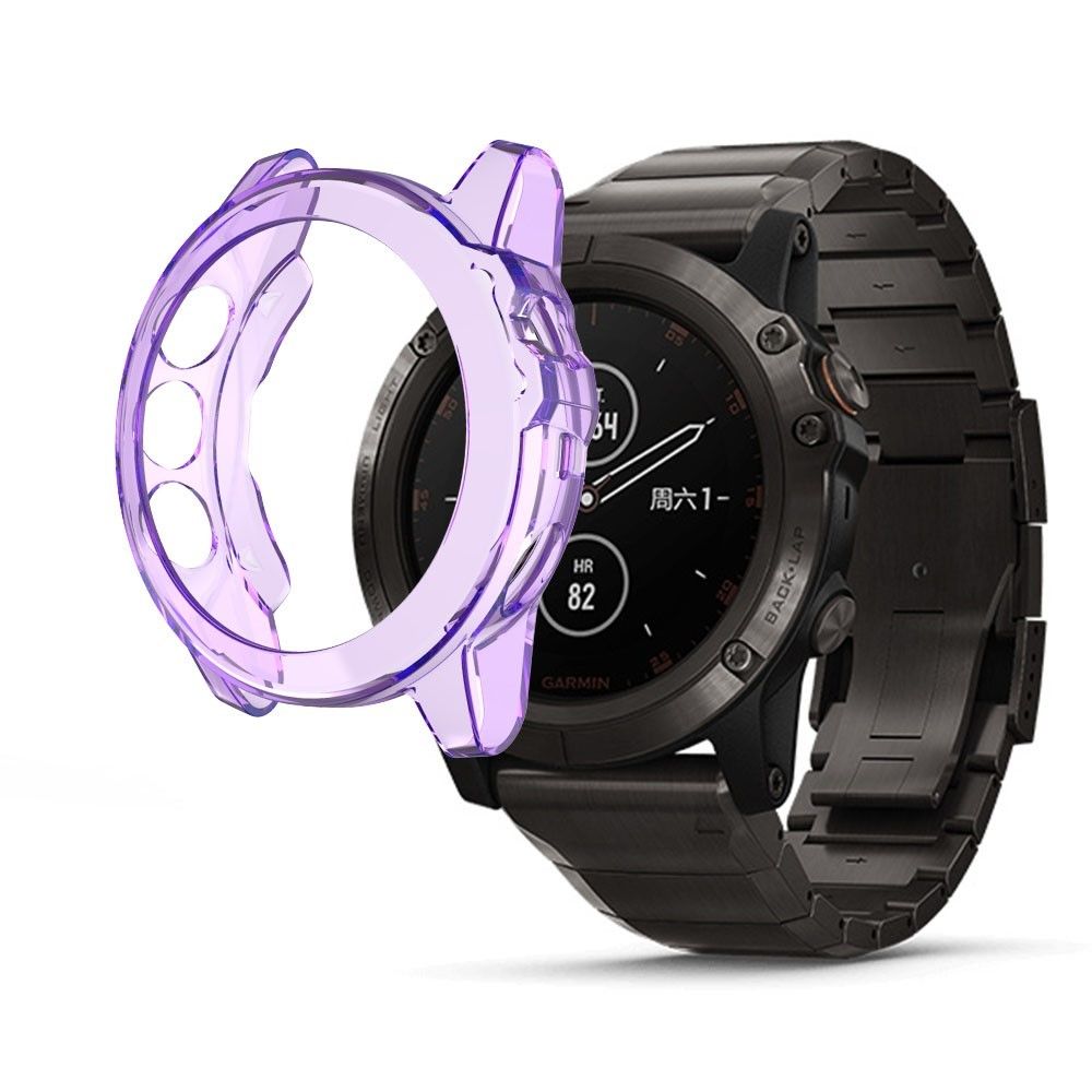 marque generique - Coque en TPU souple violet pour votre Garmin Fenix 5X - Accessoires bracelet connecté